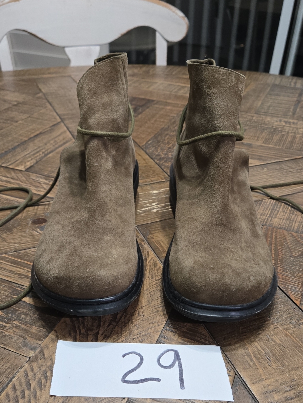 Dr. Martens Shelby Boots Vtg Olive Green Suede Women's Size 10